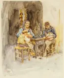 Titled in by Helen Allingham, watercolour, sold Aug 2024