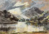 Moel Hebog from Llyn Dinas by Aled Prichard-Jones, pastel, sold Aug 2024