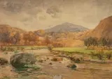 A Grey Day on the Lledr by Henry John Lyon, watercolour, offered Aug 2024