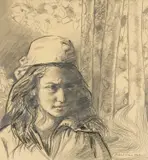 Fully by Andrew Vicari, 1967, pencil on paper, sold Aug 2024