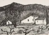 Near Aix-en-Provence by Seiriol Davies, 1980, drawing, offered Aug 2024