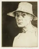 Self Portrait No.19, Summer 1984 by Edgar Holloway limited edition, etching, sold Aug 2024