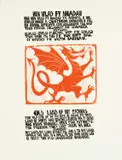 'Hen by Paul Peter Piech, woodcut, sold Aug 2024