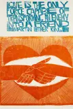 'Love is the Only by Paul Peter Piech, woodcut, sold Aug 2024