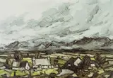 Colour print -Ynys Mon /Anglesey landscape with by Kyffin Williams, print, sold Aug 2024