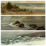 The North Wales Coast, c1930 by Gareth Hugh Davies, oil on canvas, sold Aug 2024