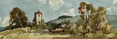 Chanctonbury from Washington by Edward Wesson, watercolour, sold Aug 2024