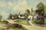 Figure and chickens by Joseph Hughes Clayton, watercolour, sold Aug 2024