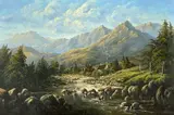 Untitled by Olga Aggio, Wood smoke, Welsh border, Capel Curig near Snowdon', signed lower right, sold Jul 2024