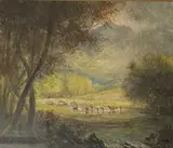 Entitled verso 'In the by Herbert Sidney Percy, watercolour, offered Jul 2024
