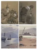 Limited edition prints by Warren Williams, 1890, charcoal and chalk, sold Jul 2024