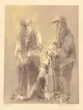 Print - two farmers with crooks and sheepdog by William Selwyn limited edition, print, sold Jul 2024