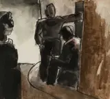 Untitled by Josef Herman, mixed media, sold Jul 2024