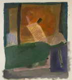 Landscape Series No.37 by Roger Cecil, mixed media on card, sold Jul 2024