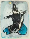 Untitled by Iwan Bala, mixed media on paper, sold Jul 2024