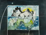 Pentir Headland by Iwan Bala, mixed media, sold Jul 2024