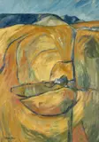 Untitled by Megan Jones, oil on board, sold Jul 2024