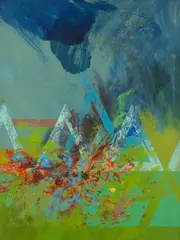 Rising Storm by Elfyn Jones, oil on canvas, sold Jul 2024