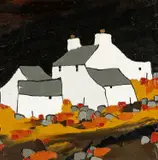 Farm near Rhydd Ddu by Stephen John Owen, oil on board, sold Jul 2024