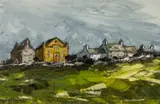 Rhoscolyn by Wyn Hughes, oil on card, sold Jul 2024