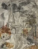 Untitled by Gwilym Prichard, mixed media on canvas, sold Jul 2024
