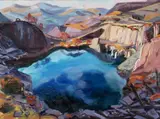 Dinorwic Quarry 1 by Peter Winstanley, oil on board, sold Jul 2024