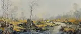 The River Gwyrfai by Charles Wyatt Warren, oil on board, sold Jul 2024