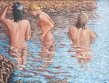 The Bathers by Ronald Herbert John Lawrence, oil on canvas, sold Jul 2024