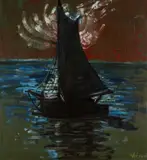 Ad-avalon by Andrew Vicari, oil on board, sold Jul 2024