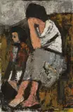 Untitled by Claudia Williams, oil on board, sold Jul 2024