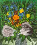 Enigmatic Blossom by John Elwyn, 1980, oil on canvas, offered Jul 2024