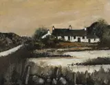 Untitled by Wilf Roberts, 1995, oil on card, sold Jul 2024
