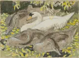 Untitled by Charles Frederick Tunnicliffe, watercolour and pencil, sold Jul 2024