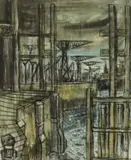 Harbour by Karel Lek, watercolour, sold Jul 2024