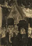 Untitled by Karel Lek, ink and wash, sold Jul 2024