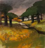 Road to a Farm II by John Elwyn, watercolour, sold Jul 2024