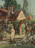 Feeding the Birds by Will Evans, watercolour, sold Jul 2024