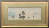 With the Fishing Boats by R. Macauley, watercolour, sold Dec 2025