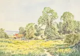 'The Buttercup Field by Henry John Sylvester Stannard, watercolour, offered Dec 2025