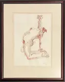 Nude study sanguine by Alex Roch, pastel and wash, sold Dec 2025