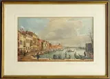 After Canaletto Venice by J. Anstey, 1932, watercolour, offered Nov 2025