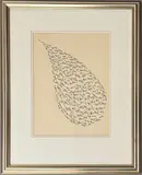 Untitled - a teardrop of figures pen and ink by Benet Rossell, 1971, ink, sold Nov 2025