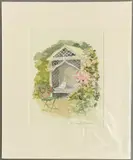 Green chair and arbour by Elizabeth Chalmers, watercolour, sold Nov 2025