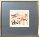 Village Houses by Heskel Joory, watercolour, sold Nov 2025