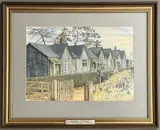 Kohima Cottages c.1920 by Roger Curtis, ink, sold Nov 2025