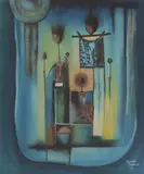 Naming Ceremony by Moulaye Sarr, acrylic on canvas, sold Oct 2025