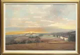 Winter sunset from the Dryburgh road by Margery Stephenson, oil on canvas, sold Oct 2025