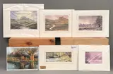 A collection of five mounted unframed watercolours by Ron Cosford, watercolor, offered Oct 2025