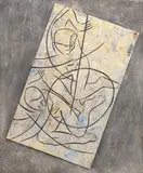 Figures and sphere by Cornelius Browne, oil, offered Aug 2025