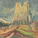 Going to church by Rita Smith, oil on board, sold Aug 2025